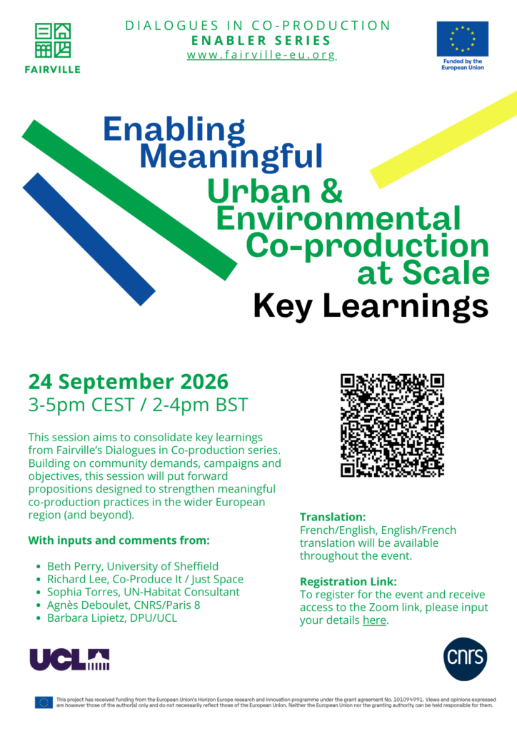 Enabling Urban & Environmental Co-production at Scale Seminar